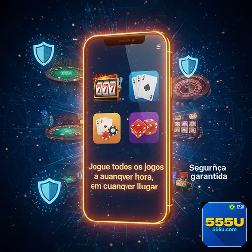 Jogadores aproveitando casino mobile na 555u