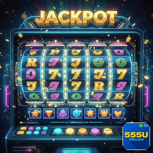Imagem de slots de cassino no site 555u, destacando jogos de azar e entretenimento online.
